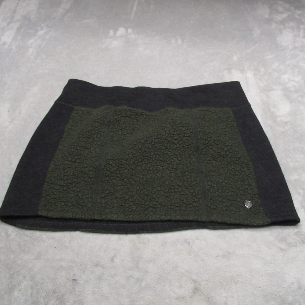 Kuhl Kozet Wool‎ Mini Skirt Women Large Green Textured Fleece Hiking Tennis Pack